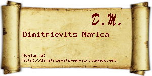 Dimitrievits Marica névjegykártya